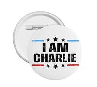 Pines de botón YO SOY Charlie Kirk Descansa en paz Pines de botón de insignia de metal 1 pieza