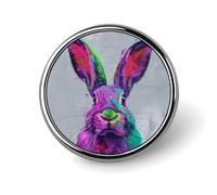 Pines de conejo personalizados de colores brillantes de 1 pulgada, broche de cuello personalizado, insignia vintage para bolsos, sombreros, chaquetas, mochilas, trajes, camisas, decoración de ropa, c