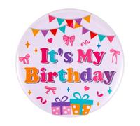 Pines de Es mi Cumpleaños, Bonitos Botones Feliz Cumpleaños para Niños Niñas Mujeres y Hombres Suministros y Accesorios de Decoración para Fiestas (Estilo Lazo)