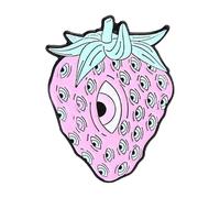 Pines de esmalte de ojos intensos: rosa punk, esqueleto, mariposa, pizza, reloj de arena, fresa - gótico, Normal, Metal no precioso