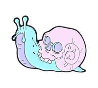 Pines de esmalte de ojos intensos: rosa punk, esqueleto, mariposa, pizza, reloj de arena, fresa - gótico, Normal, Metal no precioso