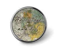Pines de esmalte Piezas y pienso para mí mismo Qué mundo tan maravilloso Pines para mochilas Pines de viaje de mapa rústico Pines de botón con cita literaria Regalo de pin moderno para mujeres Niñas M