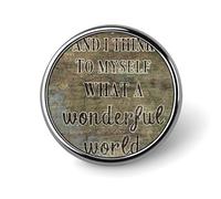 Pines de esmalte Piezas y pienso para mí mismo Qué mundo tan maravilloso Pines para mochilas Pines de viaje de mapa rústico Pines de botón con cita literaria Regalo de pin moderno para mujeres Niñas M