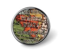 Pines de esmalte Piezas y pienso para mí mismo Qué mundo tan maravilloso Pines para mochilas Pines de viaje de mapa rústico Pines de botón con cita literaria Regalo de pin moderno para mujeres Niñas M