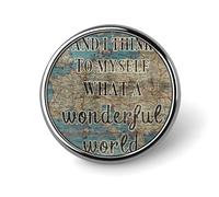 Pines de esmalte Piezas y pienso para mí mismo Qué mundo tan maravilloso Pines para mochilas Pines de viaje de mapa rústico Pines de botón con cita literaria Regalo de pin moderno para mujeres Niñas M