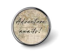 Pines de esmalte Piezas y pienso para mí mismo Qué mundo tan maravilloso Pines para mochilas Pines de viaje de mapa rústico Pines de botón con cita literaria Regalo de pin moderno para mujeres Niñas M