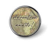 Pines de esmalte Piezas y pienso para mí mismo Qué mundo tan maravilloso Pines para mochilas Pines de viaje de mapa rústico Pines de botón con cita literaria Regalo de pin moderno para mujeres Niñas M
