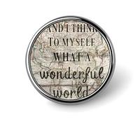 Pines de esmalte Piezas y pienso para mí mismo Qué mundo tan maravilloso Pines para mochilas Pines de viaje de mapa rústico Pines de botón con cita literaria Regalo de pin moderno para mujeres Niñas M