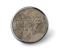 Pines de esmalte Piezas y pienso para mí mismo Qué mundo tan maravilloso Pines para mochilas Pines de viaje de mapa rústico Pines de botón con cita literaria Regalo de pin moderno para mujeres Niñas M