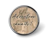 Pines de esmalte Piezas y pienso para mí mismo Qué mundo tan maravilloso Pines para mochilas Pines de viaje de mapa rústico Pines de botón con cita literaria Regalo de pin moderno para mujeres Niñas M