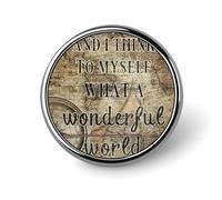Pines de esmalte Piezas y pienso para mí mismo Qué mundo tan maravilloso Pines para mochilas Pines de viaje de mapa rústico Pines de botón con cita literaria Regalo de pin moderno para mujeres Niñas M