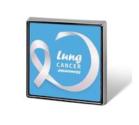 Pines de "Llevo blanco" para el mes de concientización sobre el cáncer de pulmón, insignias cuadradas, prendedores de solapa, botones esmaltados, decoraciones para fiestas.