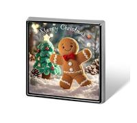 Pines de solapa cuadrados de Papá Noel en una caja de regalo Broche cuadrado de metal Insignia para trajes Mochilas Sombreros Accesorio de solapa