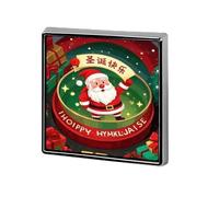 Pines de solapa cuadrados de Papá Noel en una caja de regalo Broche cuadrado de metal Insignia para trajes Mochilas Sombreros Accesorio de solapa