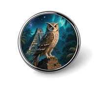 Pines de solapa de búho maya personalizados de 1 pulgada para trajes, broches divertidos para hombres y mujeres, insignias vintage para bolsos, chaquetas, mochilas, sombreros, botones, colección de i