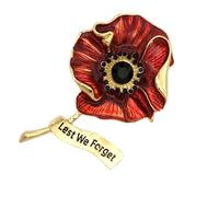 Pines de solapa esmaltados amapolas para que no nos olvidemos de flores insignias broche, Día de conmemoración, regalo, broche de flores, solapa de memoria, Einheitsgröße, como se describe