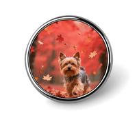 Pines de solapa personalizados de Yorkshire Terrier de 1 pulgada en arce para trajes, broches divertidos para hombres y mujeres, insignias vintage para bolsos, chaquetas, mochilas, sombreros, colecci