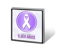 Pines del Día Mundial de Concientización sobre el Abuso de Ancianos, insignias cuadradas, prendedores de solapa, botones esmaltados, decoraciones para fiestas