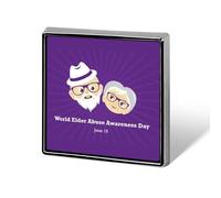 Pines del Día Mundial de Concientización sobre el Abuso de Ancianos, insignias cuadradas, prendedores de solapa, botones esmaltados, decoraciones para fiestas