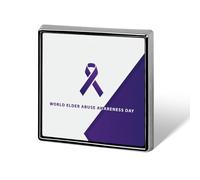 Pines del Día Mundial de Concientización sobre el Abuso de Ancianos, insignias cuadradas, prendedores de solapa, botones esmaltados, decoraciones para fiestas