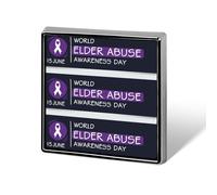 Pines del Día Mundial de Concientización sobre el Abuso de Ancianos, insignias cuadradas, prendedores de solapa, botones esmaltados, decoraciones para fiestas