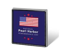 Pines del Día Nacional de Conmemoración de Pearl Harbor, insignias cuadradas, prendedores de solapa, botones esmaltados, decoraciones para fiestas