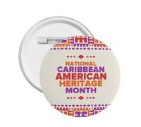 Pines del Mes de la Herencia Caribeña Americana Broche Redondo Botón Insignia Pegatinas Letrero Pin de Metal