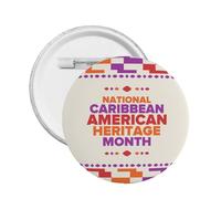 Pines del Mes de la Herencia Caribeña Americana Broche Redondo Botón Insignia Pegatinas Letrero Pin de Metal