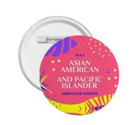 Pines del mes de la herencia de los asiáticos americanos y los isleños del Pacífico Broche redondo Botón Insignia Pegatinas Letrero Pin de metal