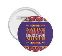 Pines del mes de la herencia de los nativos americanos Broche redondo Botón Insignia Pegatinas Letrero Pin de metal