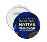 Pines del mes de la herencia de los nativos americanos Broche redondo Botón Insignia Pegatinas Letrero Pin de metal
