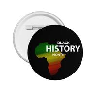 Pines del mes de la historia afroamericana Broche redondo Botón Insignia Pegatinas Letrero Pin de metal