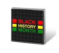 Pines del Mes de la Historia Afroamericana, insignias cuadradas, prendedores de solapa, botones esmaltados, decoraciones para fiestas