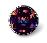 Pines del Mes Nacional de la Herencia Hispana Botones redondos Insignias Broches Pin de esmalte Suministros de fiesta Decoración para sombreros Ropa Bolsos