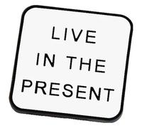 Pines esmaltados con frases temáticas «Never Give Up» y «Live in the Present», Klein, Metal no precioso