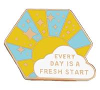 Pines esmaltados con frases temáticas «Never Give Up» y «Live in the Present», Klein, Metal no precioso