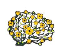 Pines esmaltados de órgano floral con cerebro, pulmón, intestino y estómago, broche de plantas de dibujos animados para solapa, Normal, Metal no precioso