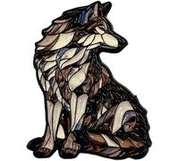 Pines esmaltados de vitral con diseño de fauna silvestre, juego de broches con colibrí, zorro, lobo y cardenal, bonitos pins de naturaleza para mochilas, chaquetas y bolsos. (D)