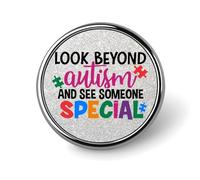 Pines esmaltados Piezas Mira más allá del autismo Ve a alguien especial Pines Mamá de autismo Broche de aceptación del autismo Pines Insignia para padres de niños con autismo Insignia única para ni