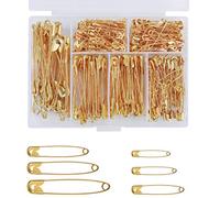 Pines Imperdibles 250 Piezas 6 Tamaño Imperdibles de Seguridad Pequeños Grandes con Caja de Almacenamiento para Costura de Joyería Artesanal de Arte Uso en Casa y Oficina Oro