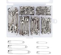 Pines Imperdibles 250 Piezas 6 Tamaño Imperdibles de Seguridad Pequeños Grandes con Caja de Almacenamiento para Costura de Joyería Artesanal de Arte Uso en Casa y Oficina Plata