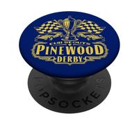 Pinewood Derby Cub Scouts Checkered Flag Racing Trophy Logo PopSockets PopGrip Adhesivo