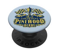 Pinewood Derby Cub Scouts Checkered Flag Racing Trophy Logo PopSockets PopGrip Adhesivo