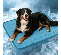 ping bu Alfombrilla de enfriamiento para mascotas, lavable, antideslizante, plegable, lujosa alfombrilla de verano transpirable para dormir para interiores, sofá, exterior, viajes, coche (azul, 40 x