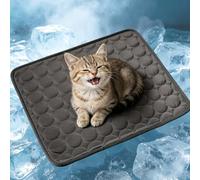 ping bu Alfombrilla de enfriamiento para mascotas, lavable, antideslizante, plegable, lujosa alfombrilla de verano transpirable para dormir para interiores, sofá, exterior, viajes, coche (gris oscuro
