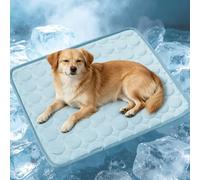 ping bu Alfombrilla de enfriamiento para mascotas, lavable, antideslizante, plegable, lujosa y transpirable, para verano, para interiores, sofá, viajes, coche (azul claro, 50 x 40 cm)