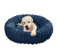 ping bu Cama grande de felpa para perros, cama calmante para perro, cojín de sofá grande, lavable, cálida y redonda para mascotas, para perros y gatos que duermen en interiores, antideslizante (azul