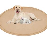 ping bu Cama grande para perros y mascotas, alfombra redonda de terciopelo coral suave y cálida, alfombra antideslizante, estera de cama para gatos calmante lavable