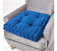 ping bu Cojín elevador de asiento 100 % algodón, 10 cm de grosor, cojín cuadrado grande de 50 cm para adultos, silla, sillón, jardín (50 x 50 cm, azul oscuro)