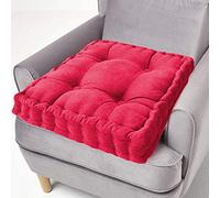 ping bu Cojín elevador de asiento 100 % algodón, 10 cm de grosor, cojín cuadrado grande de 50 cm para adultos, silla, sillón, jardín (50 x 50 cm, rojo)